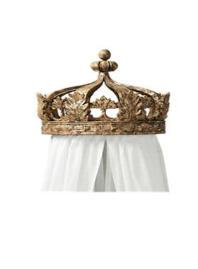 法式复古做旧皇宫半圆床冠 美式卧室实木床幔架饰品