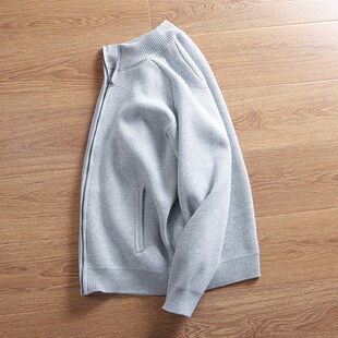 纯棉气质立领拉链开衫 加拿大订单 男士 秋冬季 毛衣外套 吊卡89.9美