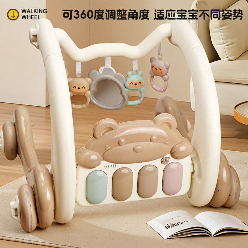 婴儿玩具健身学步车多功能脚踩钢琴宝宝早教抓握抬头益智训练玩具