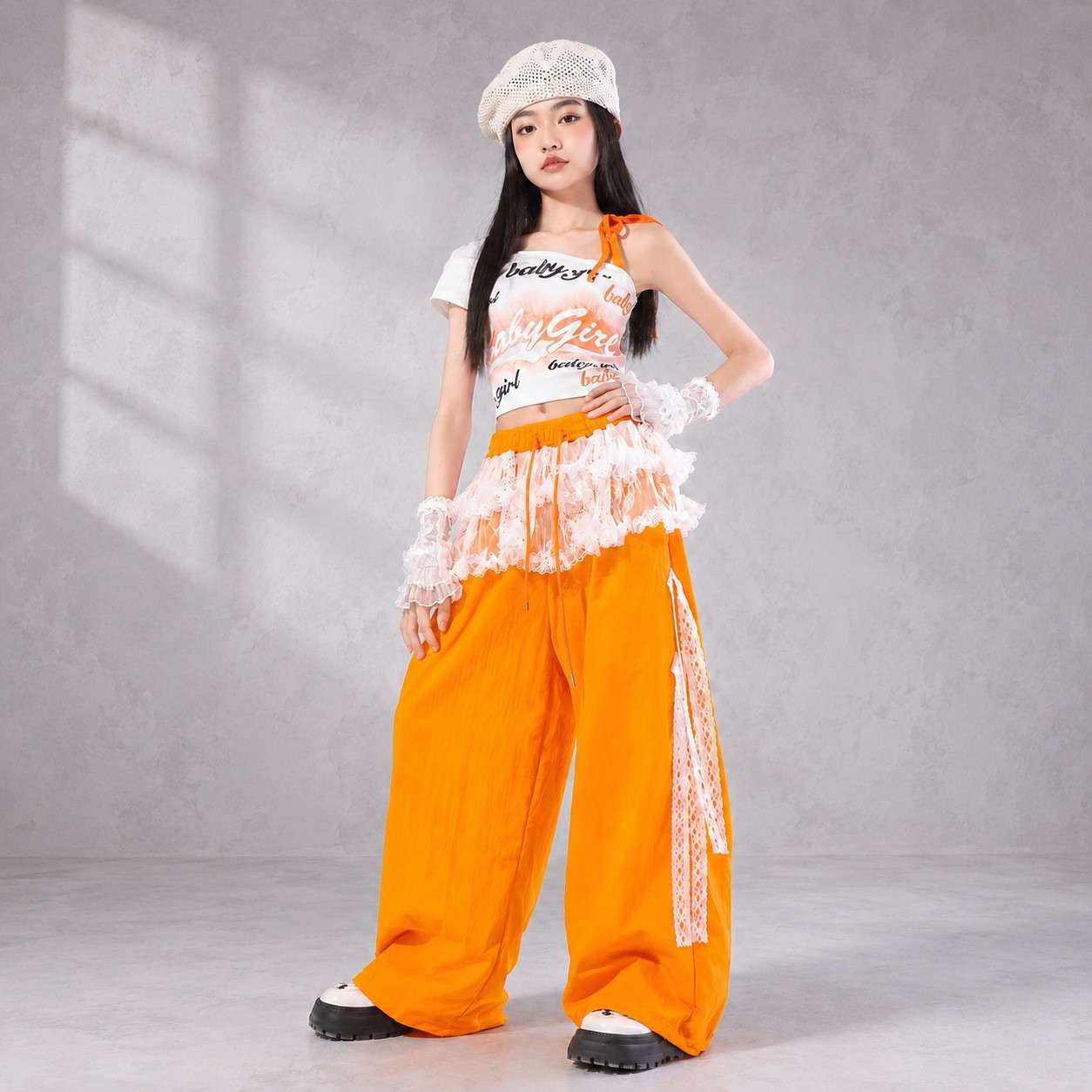 爵士舞女童服装潮酷时髦儿童多巴胺女套装走秀潮服少儿爵士演出服