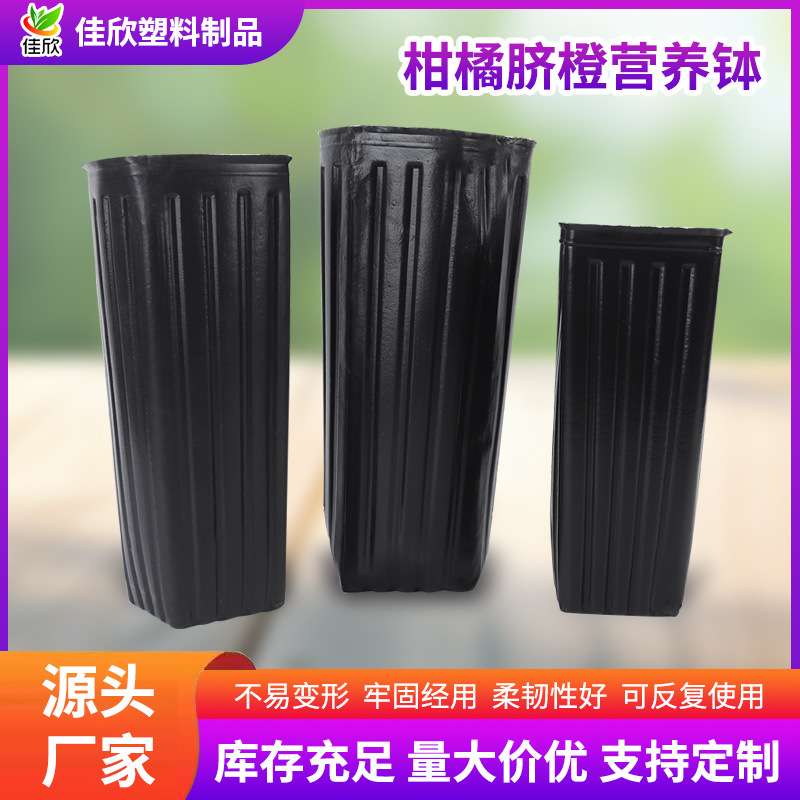 厂家 柑橘脐橙黑色塑料营养钵加厚一次性育苗杯育苗袋桌面式