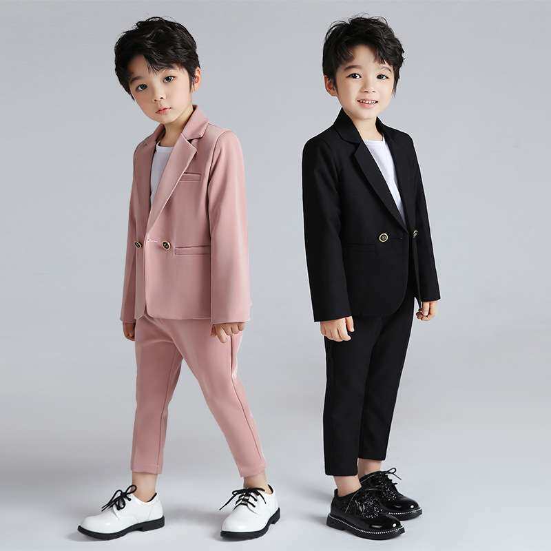 儿童西装礼服春秋款韩版痞帅花童演出服男孩舞台走秀摄影西服套装