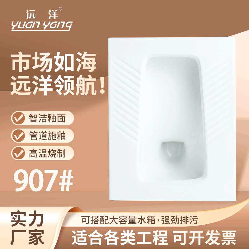 蹲便器工程款飞机厕水箱套装带存水弯陶瓷蹲坑蹲厕大便池批量采购
