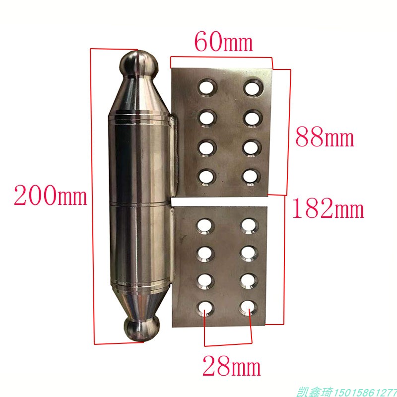 户外铝艺不锈钢庭院门双平开8孔脱卸合页加厚重型旗形脱卸大绞链