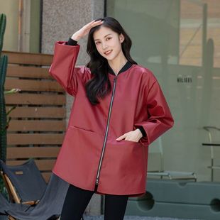 加绒工作服外穿 皮围裙免洗PU男士 冬季 罩衣女防水防油家用厨房长袖