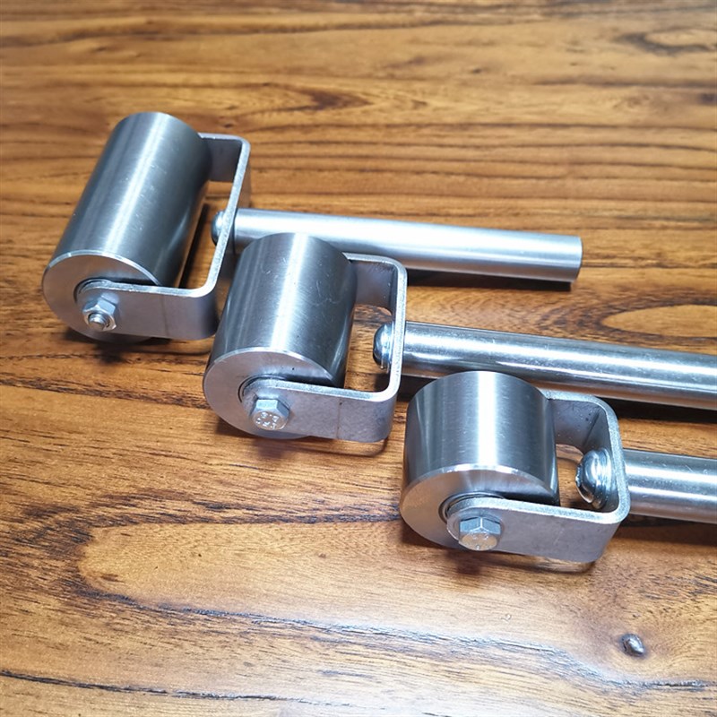 不锈钢压轮双轴承实心压辊防水卷材施工皮革压边滚轮自粘贴纸滚子