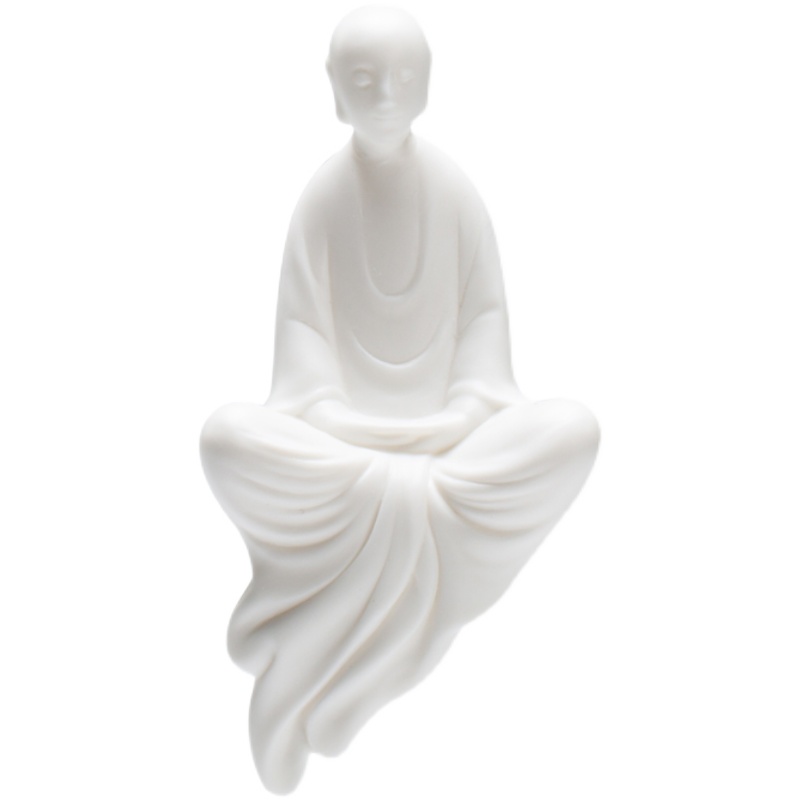 禅意中式白瓷佛像微景观装饰家居造景人物摆件创意陶瓷玄关摆设