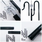 除油膜 鱼缸过滤桶进出水管 自然逻辑进出水口 不锈钢黑炭钢磨砂款