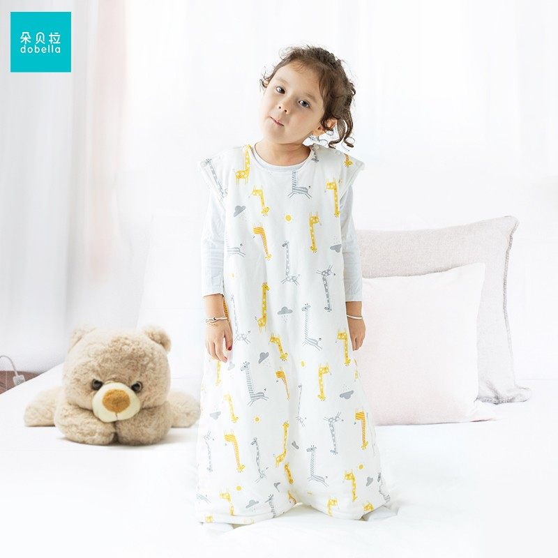 婴儿睡袋儿童秋冬季夹棉背心睡袋宝宝中大童小学生纯全棉春秋薄款