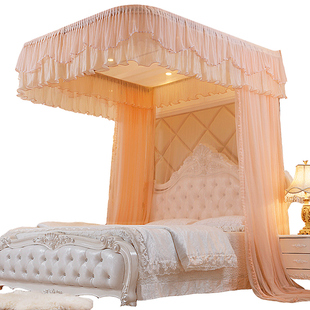 U型导轨蚊帐轨道支架加厚密公主风宫廷1.5m1.8米双人家用2021新款