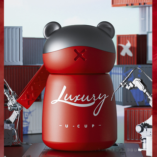 超小保温杯女生儿童可爱超萌水杯口袋杯黑白色高颜值学生便携杯子