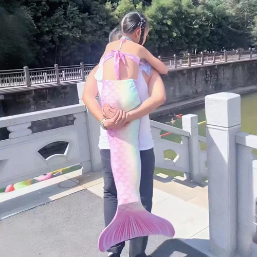 美人鱼公主裙儿童游泳衣演出泳装