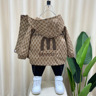 衣服兒S童春季 酷帥夾克上 洋氣潮寶春秋裝 男童沖鋒衣外套2023新款