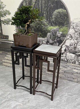 铝合金回纹花几中式铁艺黑色复古办公室内户外阳台花园绿植盆景架