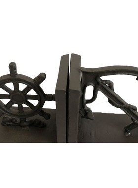 北欧工艺品摆件创意铸铁书挡双锚书立书靠书房办公室桌面送礼复古