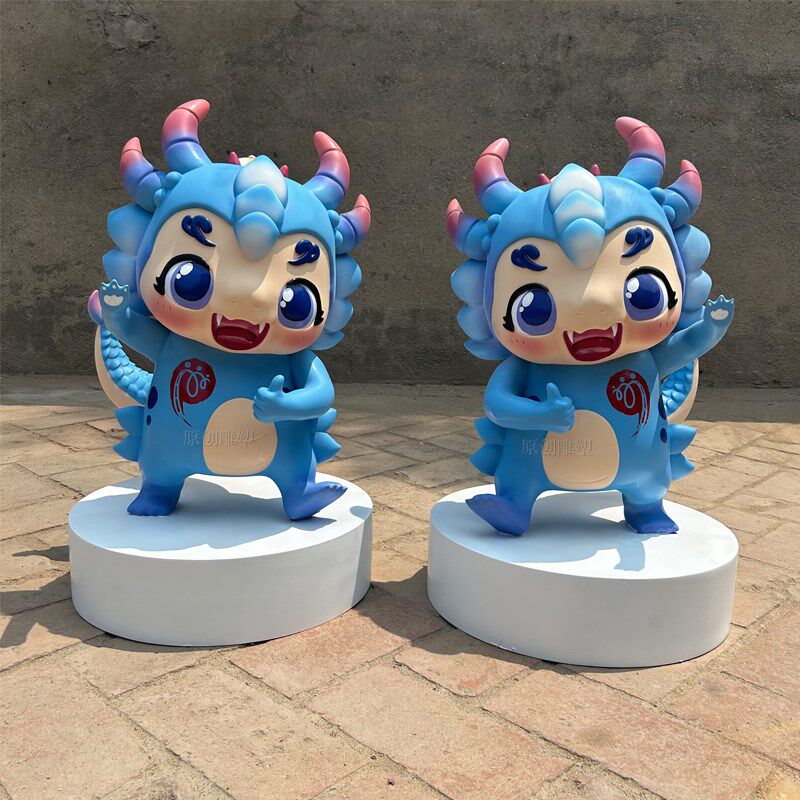 3D打印树脂电镀玻璃钢卡通公仔雕塑定制公司IP形象吉祥物模型摆件