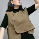 宽松复古个性 马夹背心女外搭时尚 春秋新款 洋气不规则下摆马甲坎肩