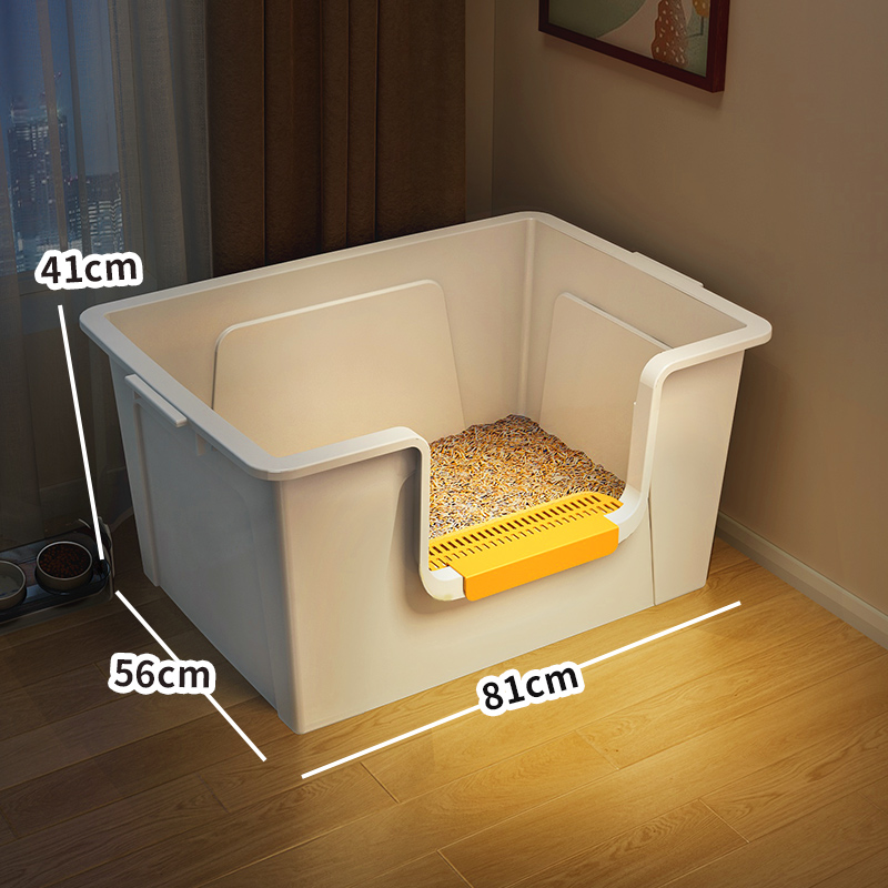 推荐猫砂盆特f大号半封闭猫厕所防外溅一体M开放式巨型猫砂盆子猫