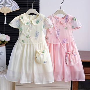 女童夏裝 古風裙子H兒童薄款 古裝 連衣裙超仙唐 漢服中國風2025新款
