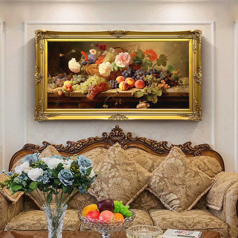 欧式牡丹花客厅装饰画现代沙发背景墙挂画餐厅R卧室办公室画肌理图片