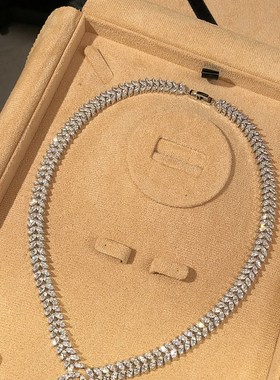 高级轻超闪锆石项链新娘结婚深V领婚纱礼服颈链晚宴会演出配饰品