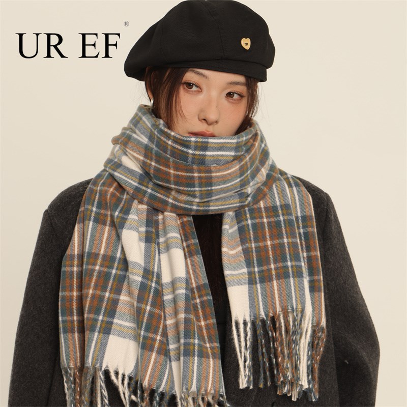 UR EF围巾女冬季2024新款高级感韩版秋冬O氛围感保暖加厚冬天围脖
