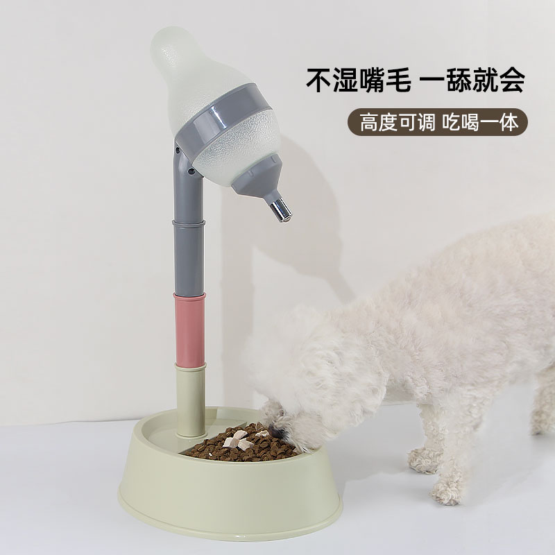狗狗饮水器立式不湿嘴可调节悬挂挂D式饮水机喂水水壶食碗宠物用