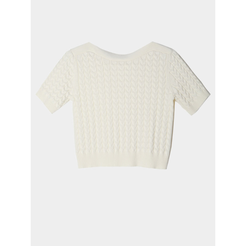 CAGLIARI EXCHANGE/卡利亚里一字领半袖绞花套头衫4111002