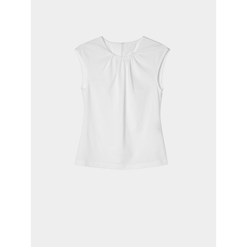 CAGLIARI EXCHANGE/卡利亚里领口捏褶针织背心3924110