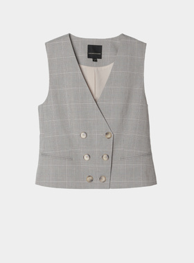 CAGLIARI EXCHANGE/卡利亚里双排扣修身马甲4102001