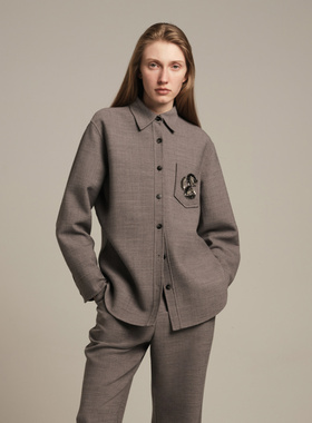 CAGLIARI EXCHANGE/卡利亚里贴兜刺绣双面衬衫4004004