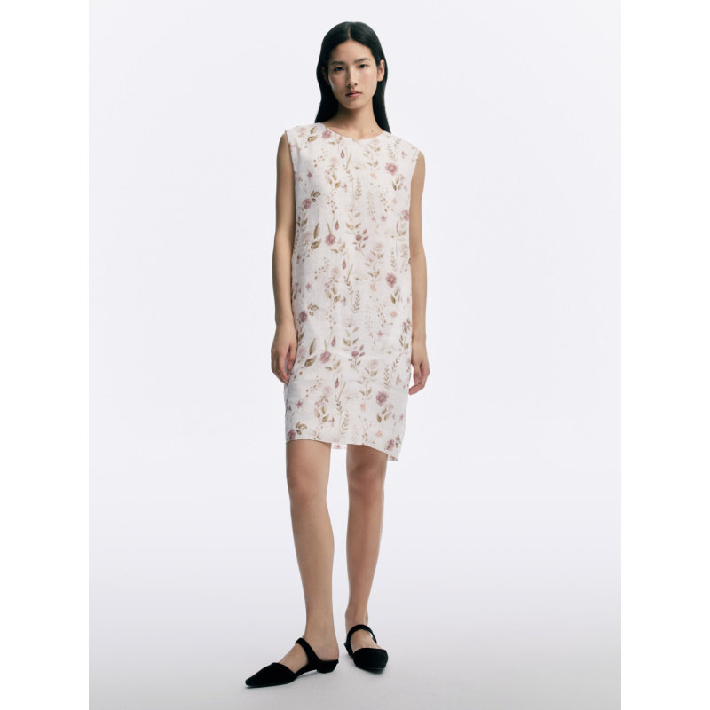 CAGLIARI EXCHANGE/卡利亚里苎麻无袖印花连衣裙4107038