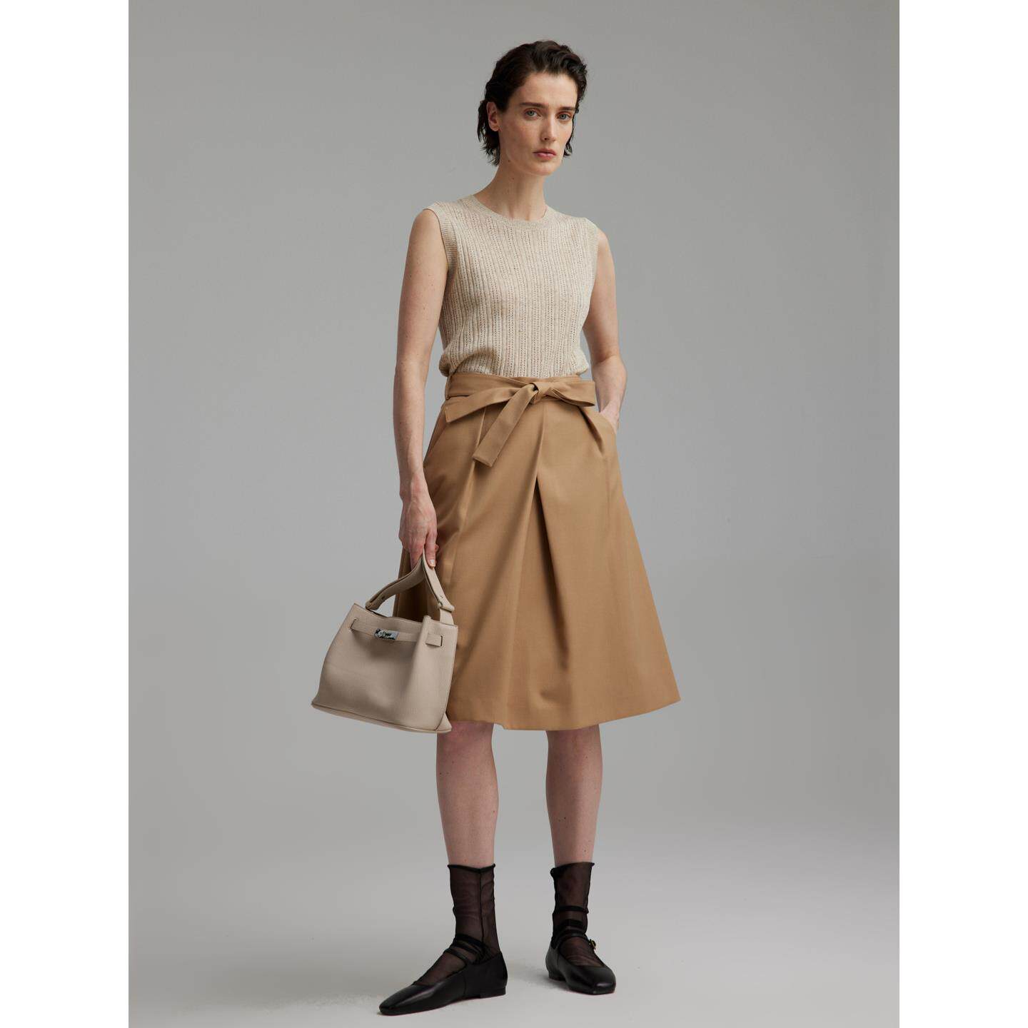 CAGLIARI EXCHANGE/卡利亚里腰带饰A摆半裙4306007