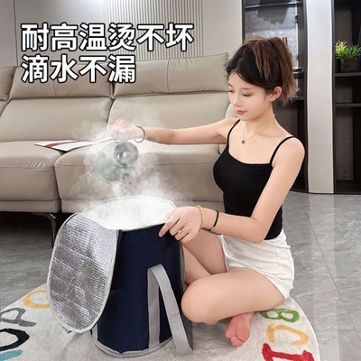 冬天泡脚桶过膝盖可折叠过小腿省水高深加热保温足浴泡脚袋浸脚桶