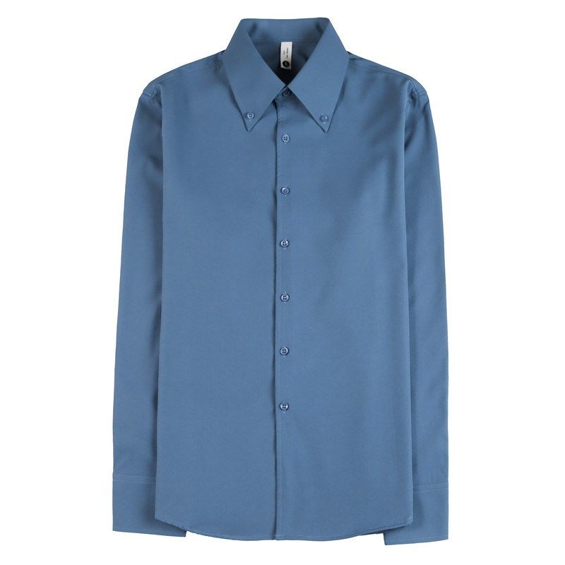 2024秋季新款长袖白色衬衫英伦商务正装法式扣大尖领免烫修身衬衣