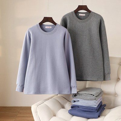 冬季保暖内衣男款纯棉男士爸爸秋衣秋裤套装中老年人加绒加厚夹棉