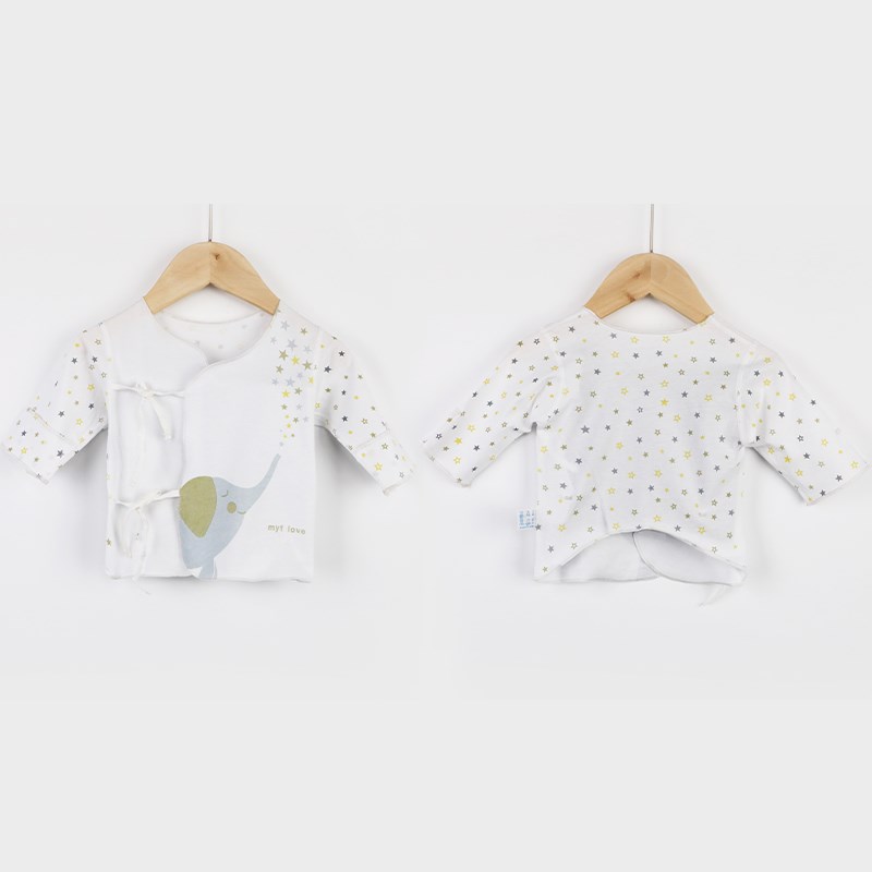 母婴坊新生婴儿半背衣宝宝挖背衫新生儿A类衣服棉质挖背衫0-3保暖