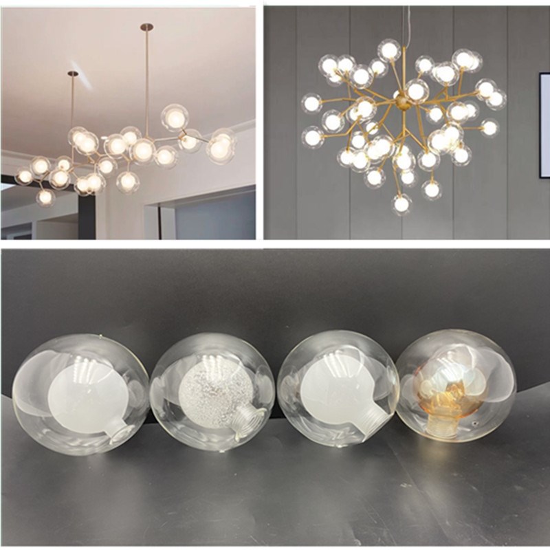 g9球中球奶白色圆球形玻璃双层灯罩g4小螺口吊灯外壳灯具配件