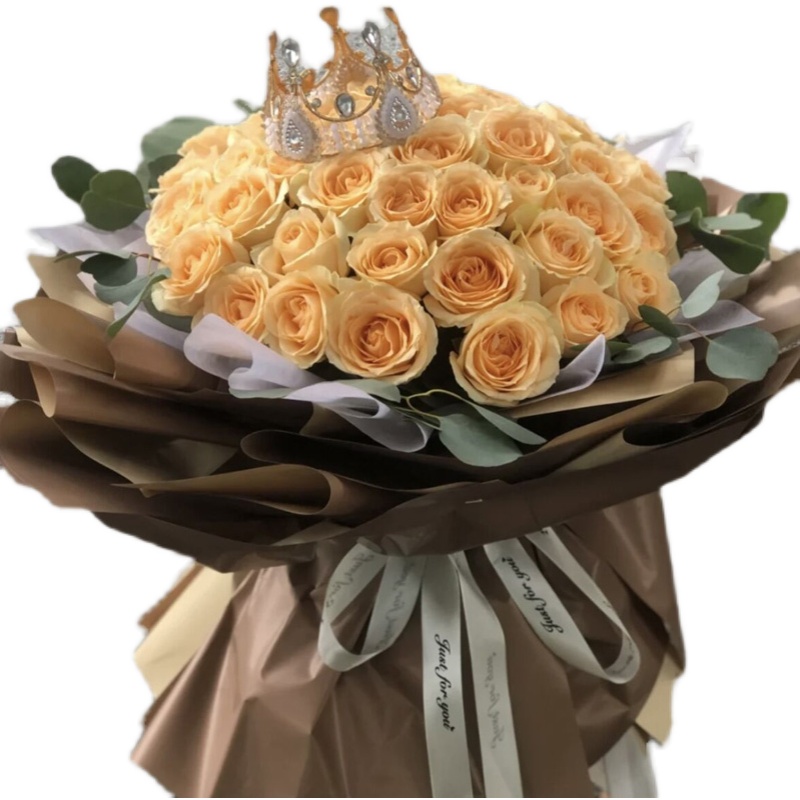 99朵香槟玫瑰花束长春鲜花速递配送实体鲜花店节日生日祝福送花