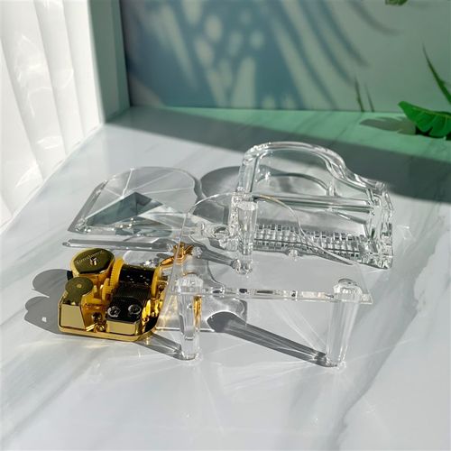 【定制款】水晶透明三角钢琴音乐盒DIY礼品学生水晶生日可爱奖励