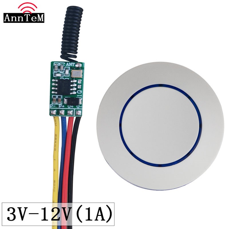 无线遥控开关模块微3.7v 4.5v 9v 12 LED灯电池电源小型DIY控制器