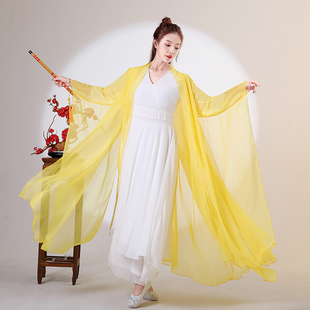 禅舞服外披禅意仙女古装外套广袖飘逸薄纱禅服仙女装禅意防晒外罩