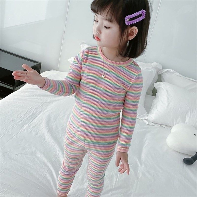 女童秋衣秋裤纯棉秋装儿童内衣套装1-7岁女宝宝睡衣家居服秋季新