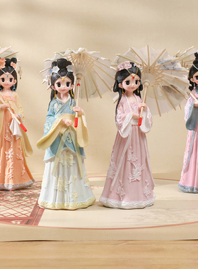 创意国风古装公主娃娃玩偶摆件汉服少女生日礼物送女孩闺蜜装饰品