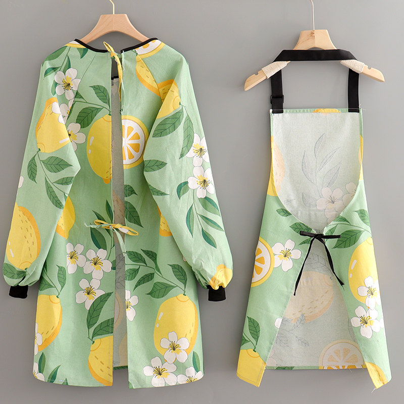 新款帆布做饭女围腰防污卡通透气耐磨罩衣围裙长袖厨房工作服定制,家庭/个人清洁工具,围裙,淘宝优惠券,粉丝福利购,淘宝优惠卷