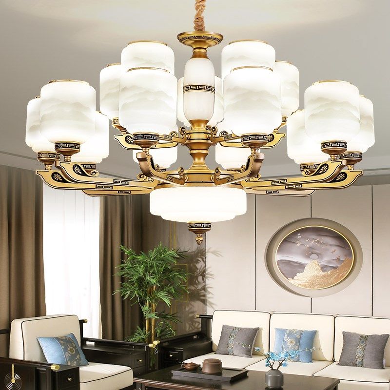 2025新中式客厅吊灯简约卧室餐厅家用清明古典禅意中国风锌合金灯,家装灯饰光源,客厅吊灯,淘宝优惠券,粉丝福利购,淘宝优惠卷