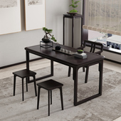 新中式 一体实木泡茶台 茶桌椅组合阳台功夫小茶几办公家用茶具套装