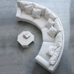 北欧极简圆形沙发组合弧形接待室样板间后现代会客厅休闲布艺沙发