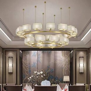 新中式餐厅吊灯古典中国风客厅大灯会所餐饮饭店包厢酒店包房吊灯