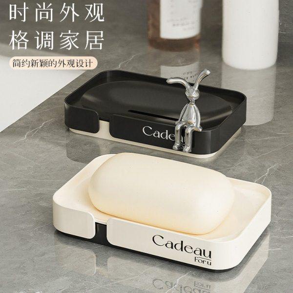 家用沥水皂盒浴室创意轻奢双层沥水浴室卫生间洗脸洗手香皂盒,收纳整理,路由器收纳盒/架,淘宝优惠券,粉丝福利购,淘宝优惠卷